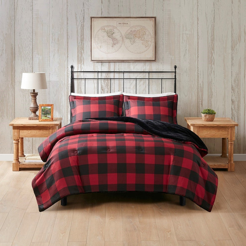 Édredon très grand lit - Fausse laine et fourrure, écossais, chaud, confortable, lavable, tissu de literie en duvet synthétique très grand, confortable, rembourrage 100% tissu, -, de substances nocives ou de produits chimiques