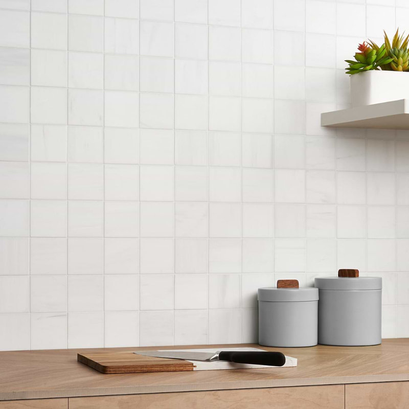 Bianco Dolomite 12x12 Honed Marble Mosaic Tile