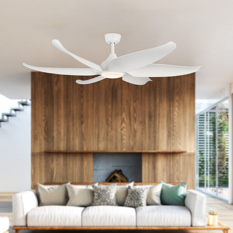 Ventilateur de plafond 55,63 po avec lumières DEL Coronado, Blanc