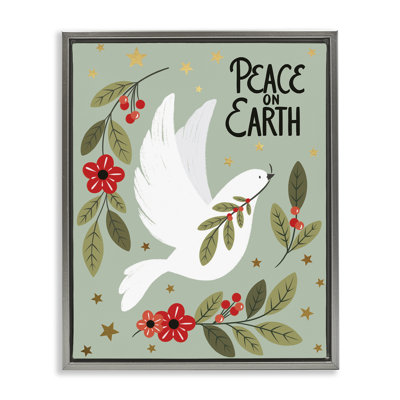 Art mural sur toile flottant Seasonal Peaceful Dove, conception par Jo Taylor