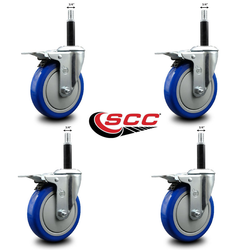 Jeu de roulettes extensibles 5 po, Bleu