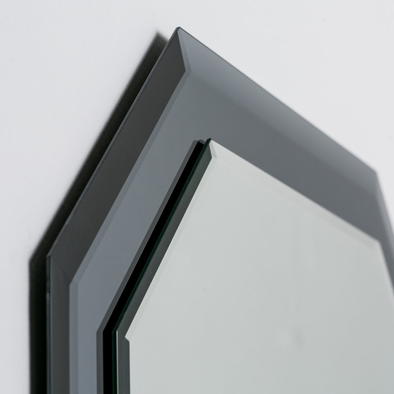 Miroir de salle de bain biseauté Aydien, Gris