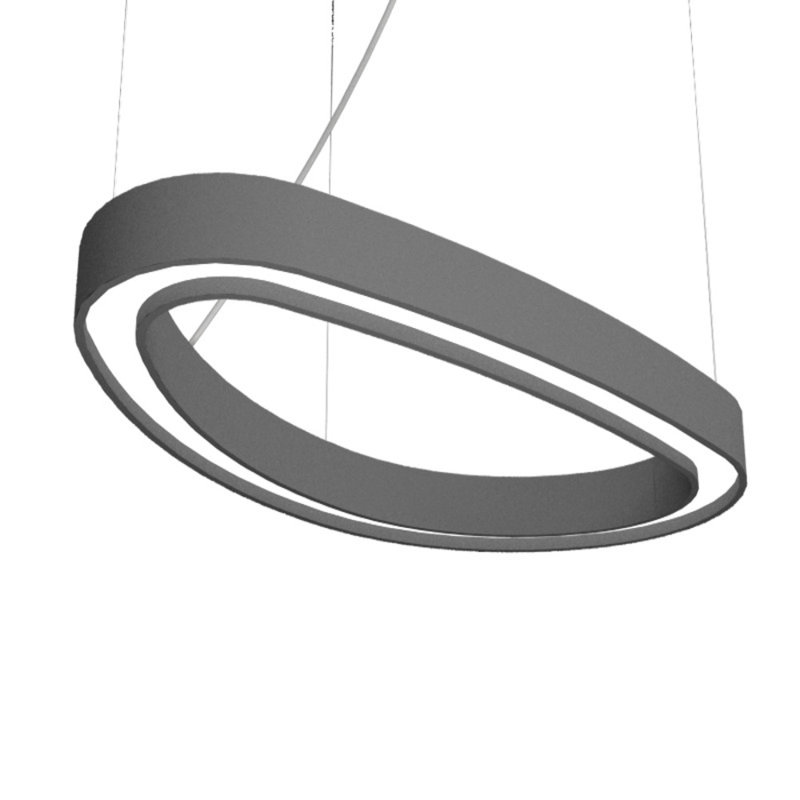 1 - Light LED Pendant, Imbuia, 1.95" H x 54.6" W x 29.45" D