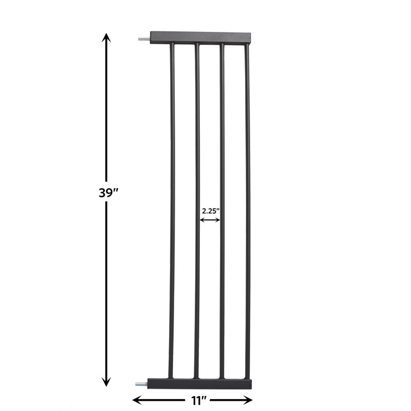 Metal Pet Gate Accessory, 39" H x 11" W x 0.78" D, Graphite