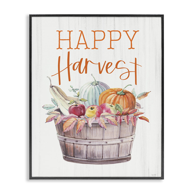 Dessins giclés encadrés Happy Harvest, design par Lux + Me Designs, H 14 po x l 11 po, Giclée encadrée noir minuit