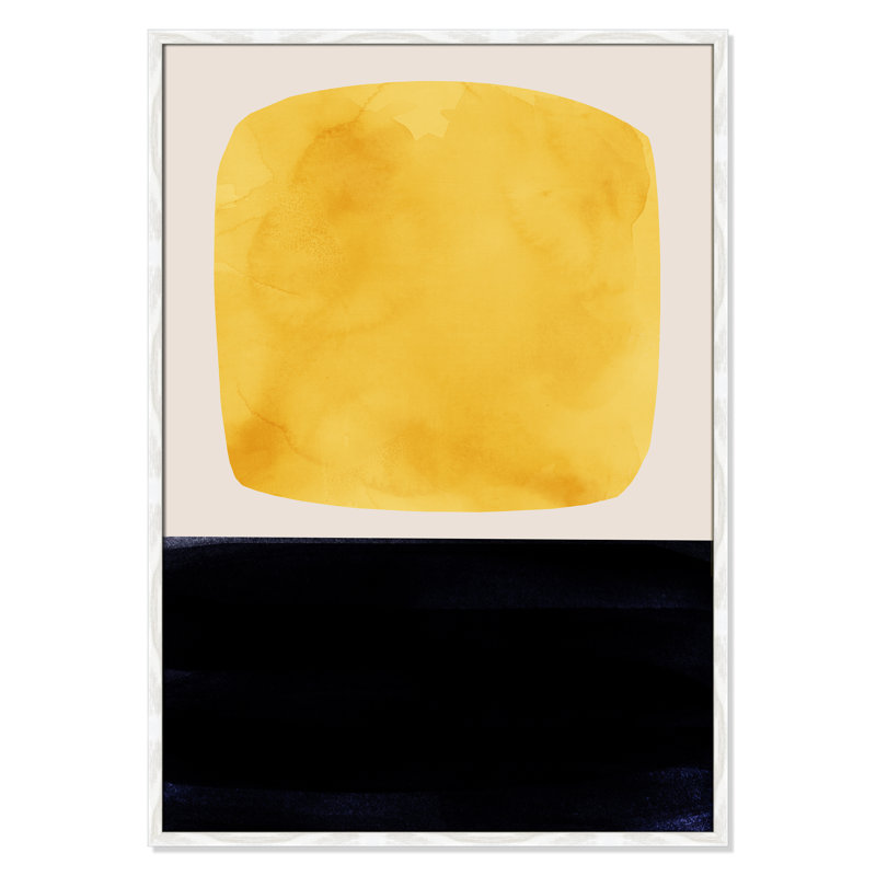 «Boxed Yellow» par Aoibhne Hogan - reproduction de cadre photo sur papier, Papier grain de bois blanc