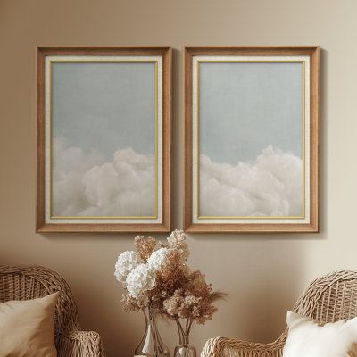 Ensemble de 2 œuvres d'art encadrées de qualité supérieure sur toile de qualité supérieure avec cadre de 26 po x 36 po
