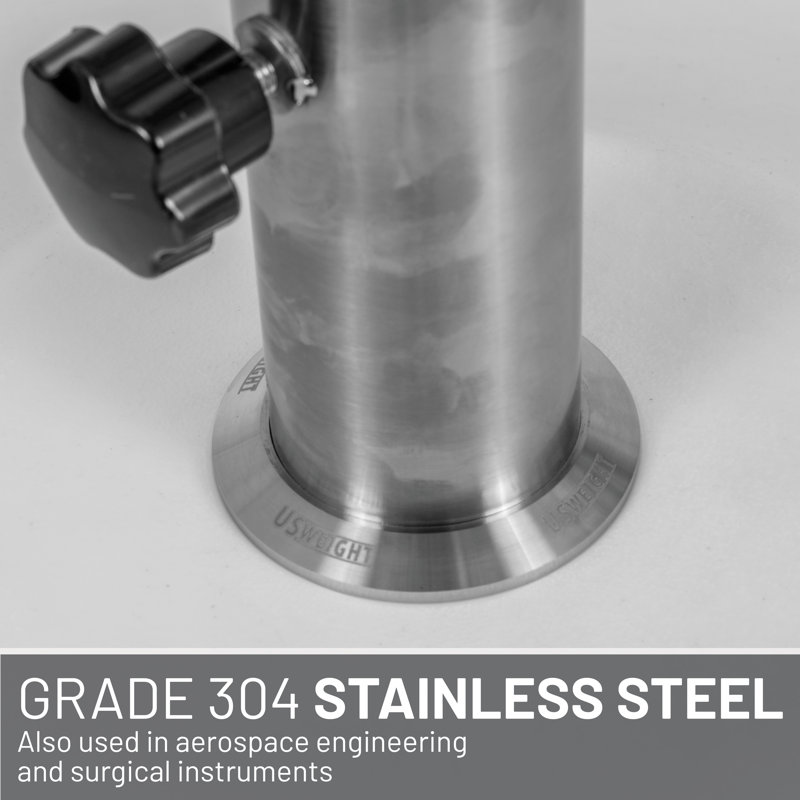 White Fillable HDPE and Stainless Steel Umbrella Base with Wheels