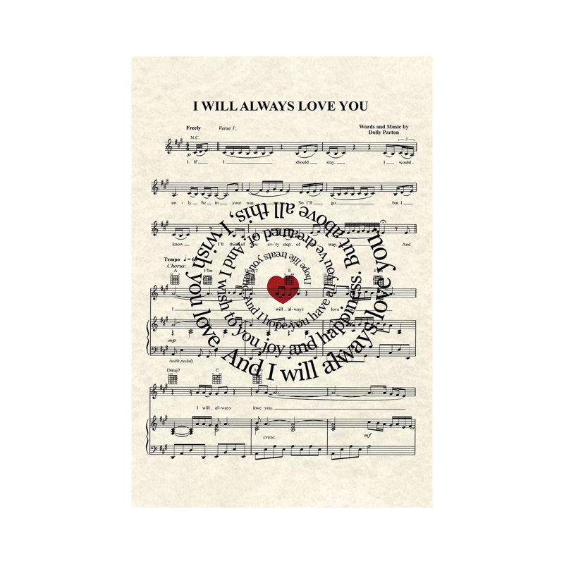 I Will Always Love You - Wrapped Canvas Print, 30.48cm H x 20.32cm W x 1.91cm D