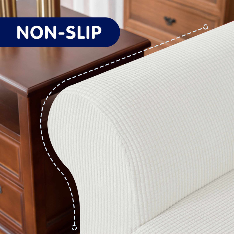 Box Cushion Armchair Slipcover, Off-White