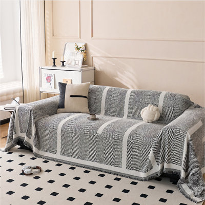 Striped Non Slip Couch Cover Sofa Covers For Cushion Couch Washable Sectional Couch Covers For Dogs Pets Furniture Protector Couch Cover Blanket For Living Room