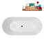 Baignoire autoportante 59 po blanc brillant avec drain interne 59 po Streamline