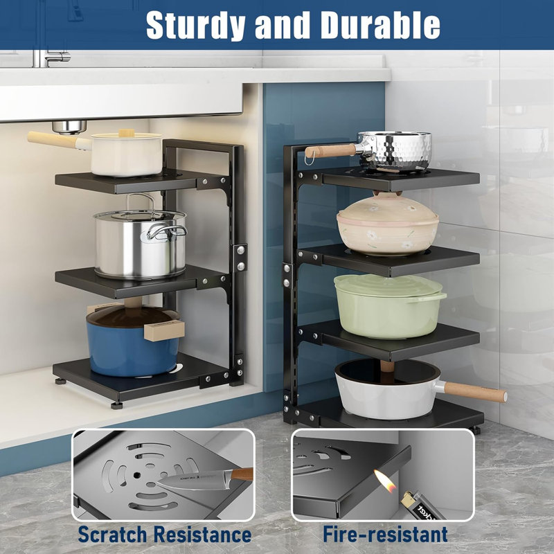 7-Tier Adjustable Heavy Duty Pan Organizer Rack