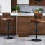 Evodio Adjust Height Swivel Bar Stool Set Vegan Leather Kitchen Furniture Counter Chairs