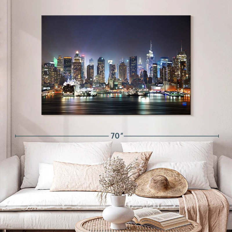Sirci NYC Manhattan Nightscape, H 34 po x l 51 po