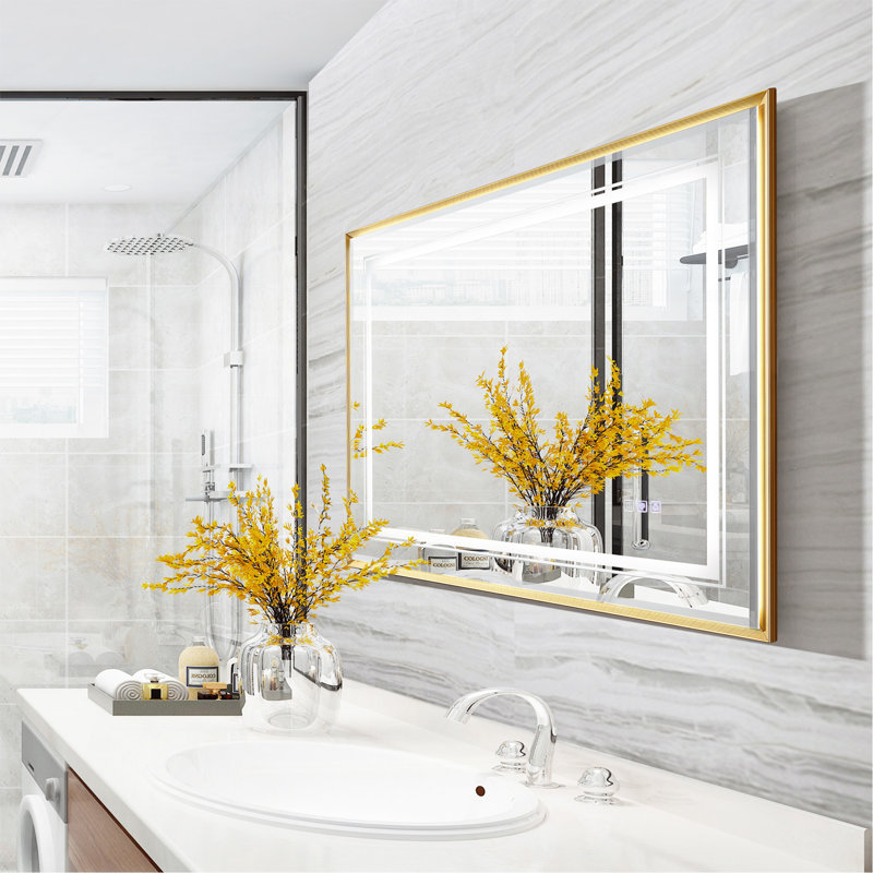 Miroir de salle de bain à DEL avec antibuée, intensité variable et plusieurs températures de couleur