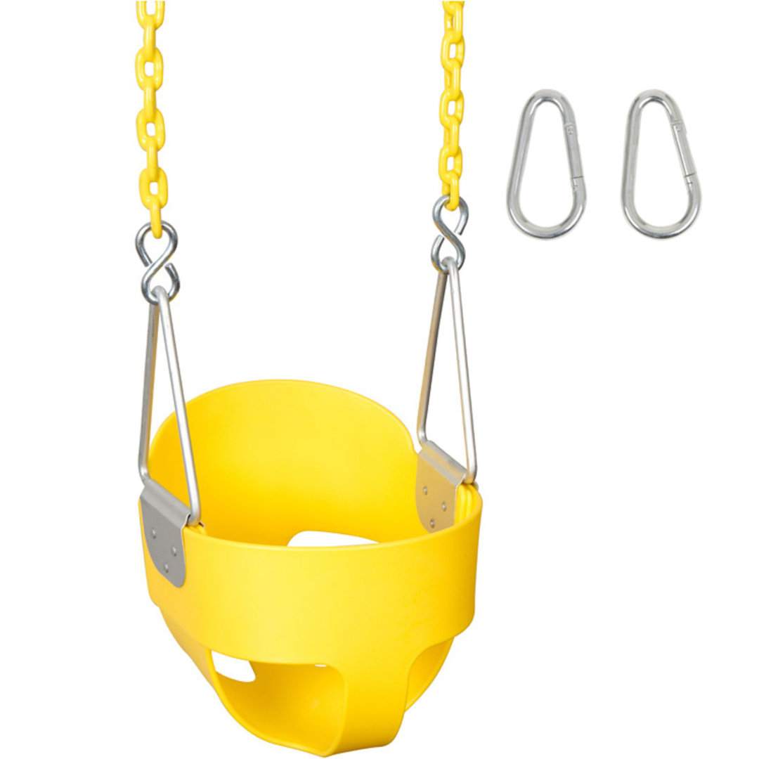 Highback Full Bucket Swing Seat with 8.5 Ft. Coated Chains Swing Set Stuff 