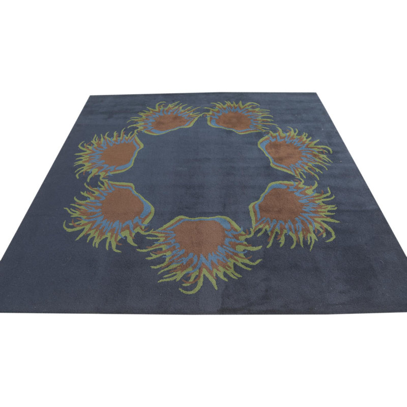 Tapis carré bleu marine Otto