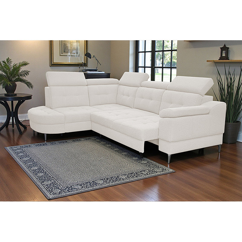 5 Seater Corner Sectional, Left Hand Facing, White