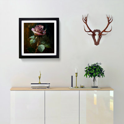 Rose Palette Knife - Single Picture Frame Print on Wood