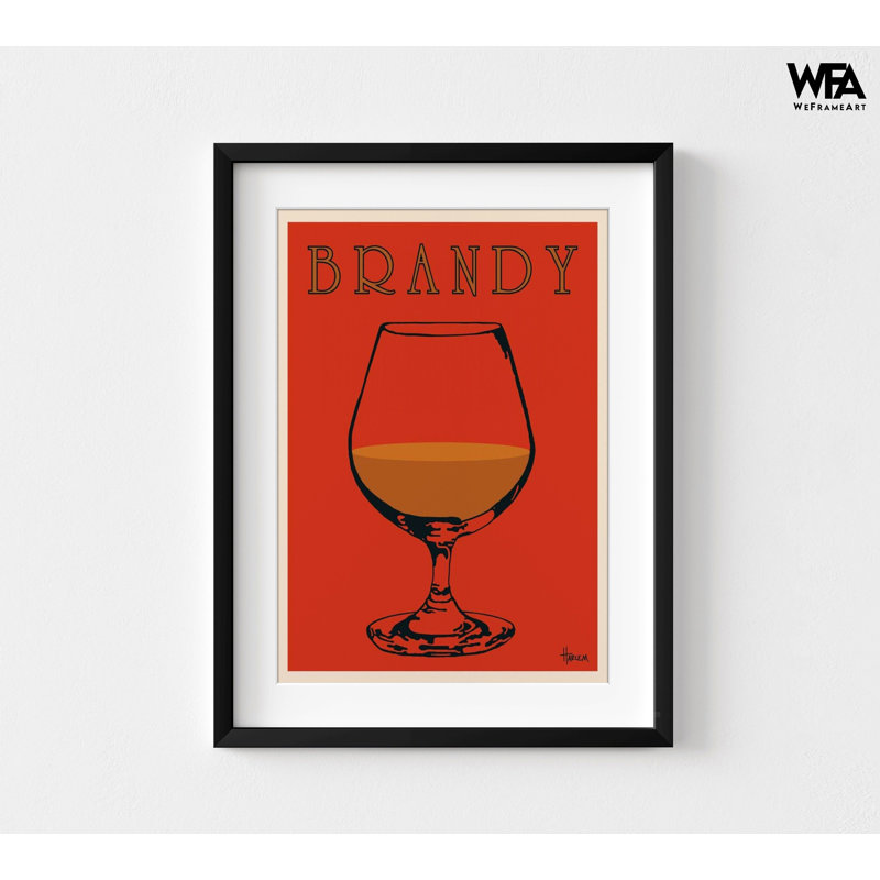 Verre de brandy, impression d'affiche rétro, liqueur de brandy rétro, art mural rétro, impression d'affiche de bar, impression d'art de bar rouge 5462 og