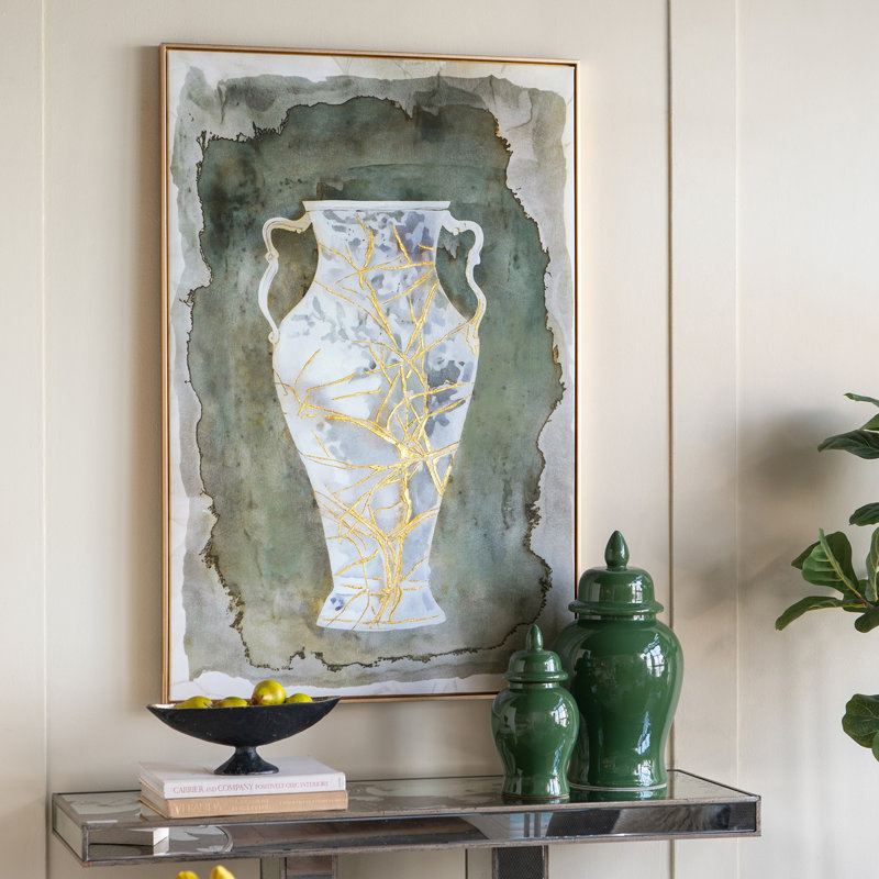 Hand-Painted Canvas Artwork with Vintage Amphora Vase Design