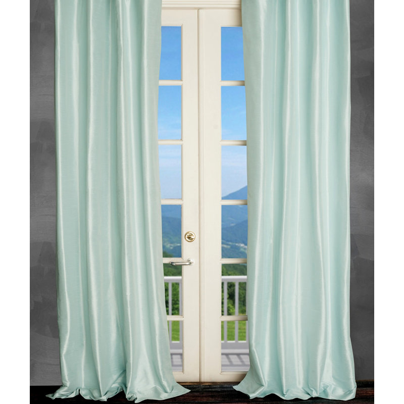Panneau de rideau simple semi-diaphane avec passe-tringle Shelburne, l 50 po x L 108 po, Bleu givré