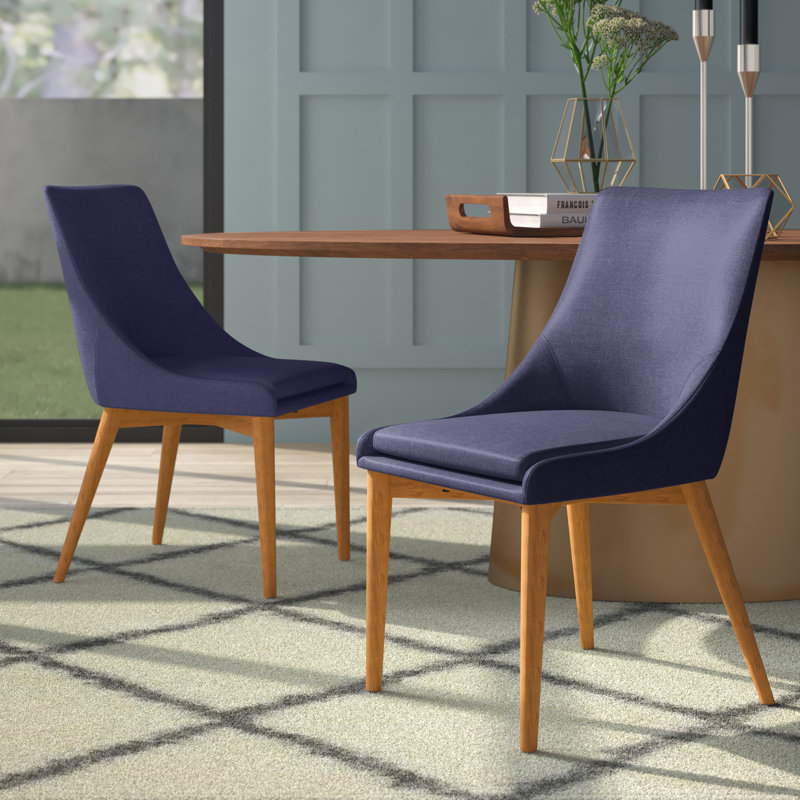 Leonitus 18.25'' H Linen Upholstered Side Chair, Twilight Blue