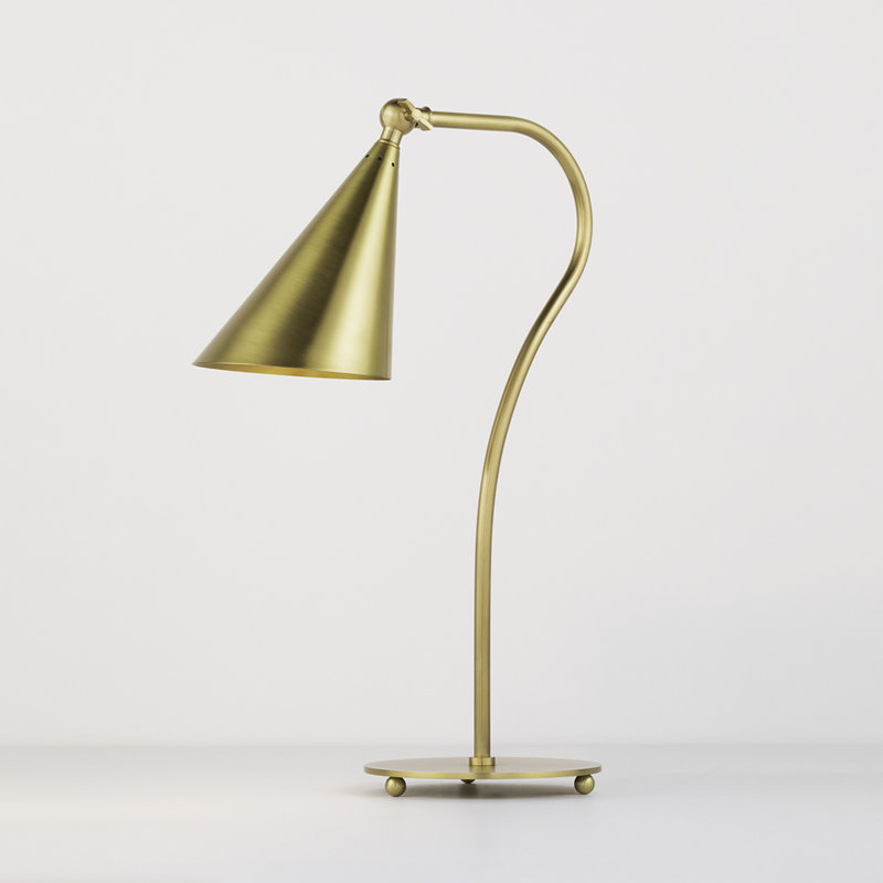 Lupe 1 Light Table Lamp, Aged Brass