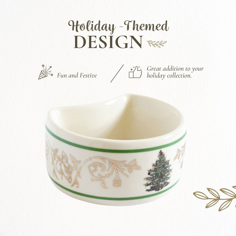 Spode Christmas Tree Gold Napkin Rings 2.75"