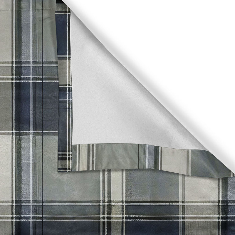 Plaid Light Filtering Satin Polyester Rod Pocket Valance