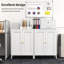 Armoire d'appoint en métal 31,5 po de hauteur avec 2 portes et 2 tablettes réglables-1404688559