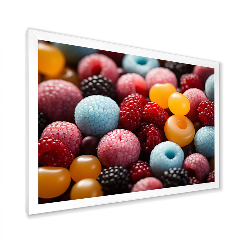 «Colorful Pop Art Candy I», reproduction, H 12 po x l 20 po x P 1 po, Cadre simple blanc