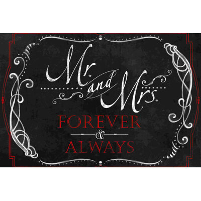«Mr and Mrs Forever», art textuel sur toile tendue