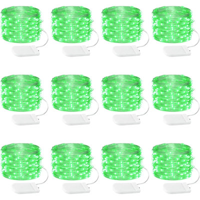 12 Pack Fairy Lights Battery Operated String Lights  20LED Waterproof  Wire Christmas Lights Outdoor,Firefly Mini Lights For Bedroom Party Birthday Wedding Indoor Decorations