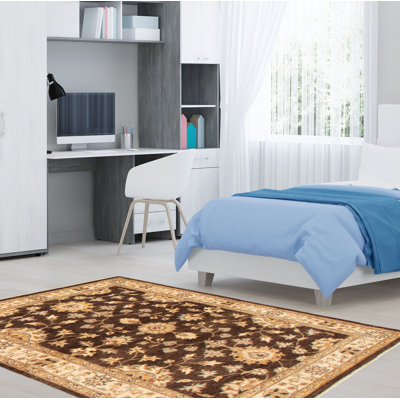 Pertrina One-of-a-Kind 4'1" X 6'6" New Age Wool Area Rug in Dark Brown