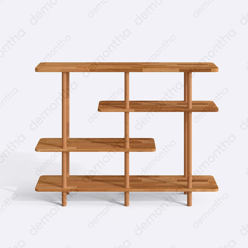 Bibliothèque basse Palermo - Bibliothèque moderne en bois à 4 tablettes pour le salon