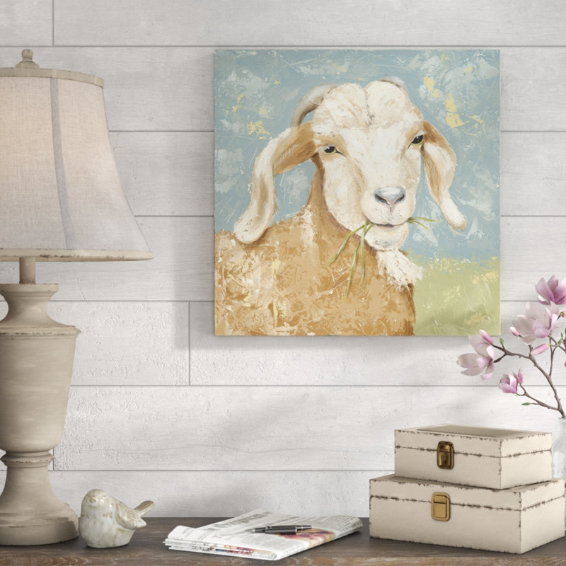 Farm Life-Brown Goat by Jade Reynolds - Wrapped Canvas Painting, 51cm H x 51cm W