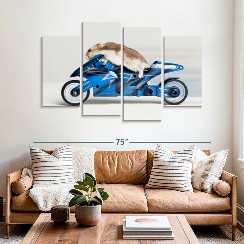Ketti Hamster On A Toy Motorcycle, 42" H x 68" W