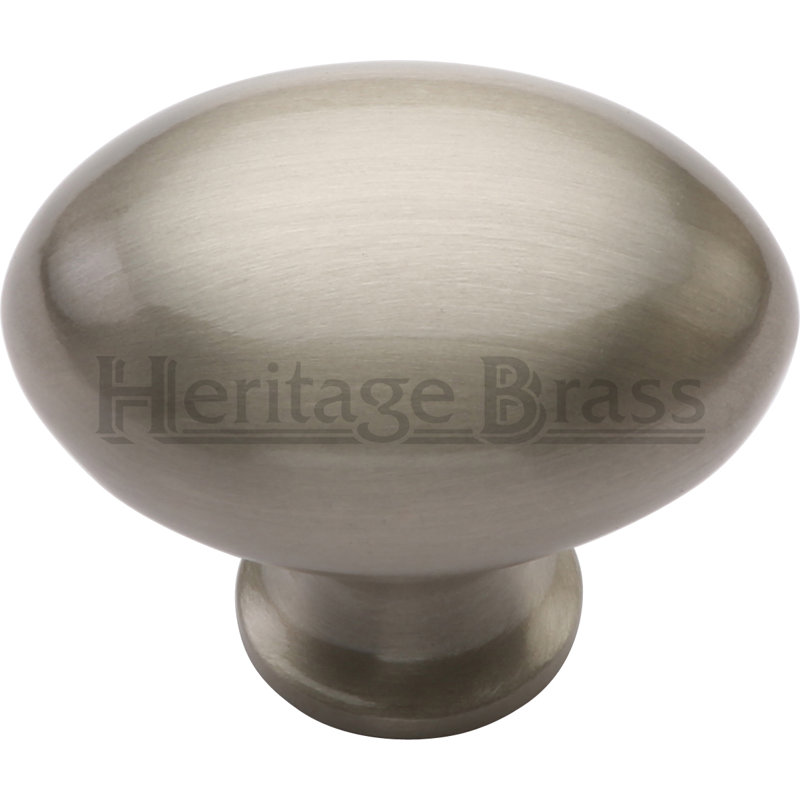 Heritage Brass Heritage Cabinet Knob Oval Design, Satin Nickel, 3.2cm
