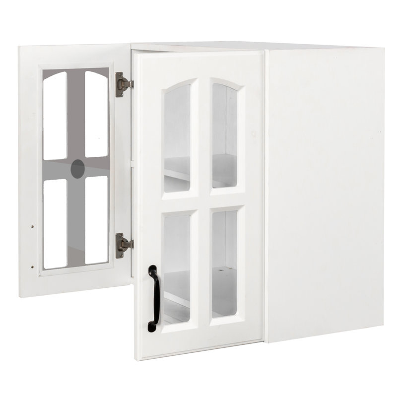 Armoire murale, armoire murale avec porte vitrée, armoire flottante avec tablettes non ajustables pour la cuisine, la salle de bain et le salon