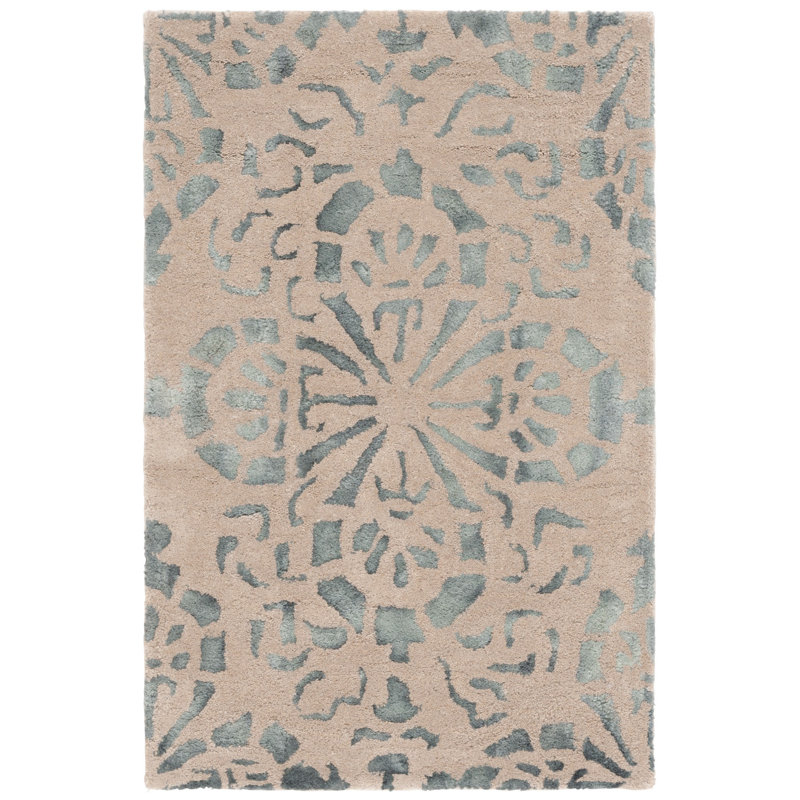Oakton Hand Tufted Wool Floral Rug, Rectangle 2' x 3'