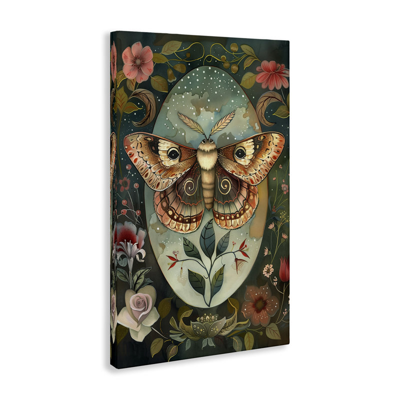 Mite avec toile florale en fleurs, design par The Dutch Lady, H 45 po x l 30 po