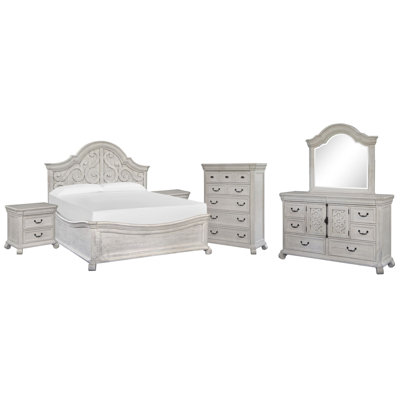 Très grand lit à panneaux 2 tiroirs avec commode avec miroir et commode