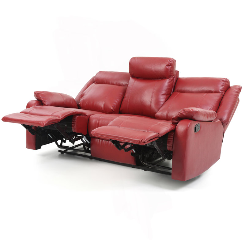 Élégant canapé inclinable contemporain rouge, Rouge