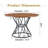 Modern Industrial Dining Table with Walnut Wood Grain Top for 4-6 People-129103786