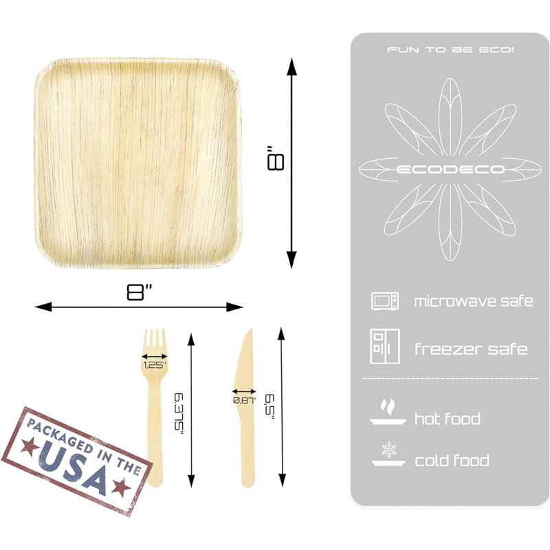 Ensemble de fournitures de fête jetables pour 100 invités - compostable
