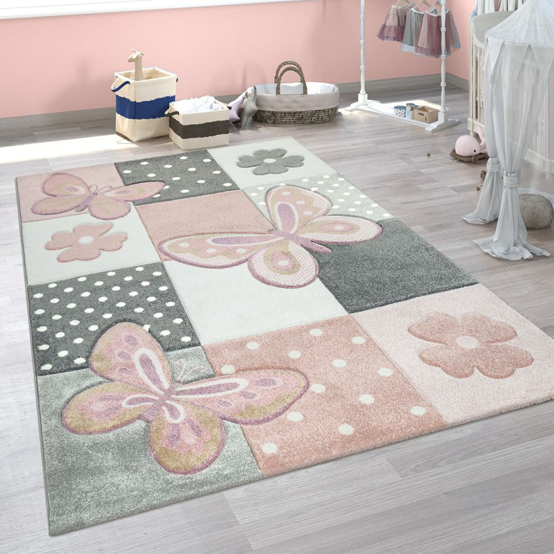 Starr Shaggy Pink Rug, Rectangle 120 x 170cm