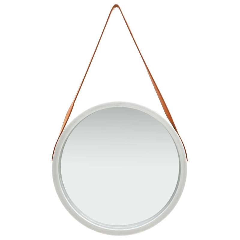 Hagood Wood Wall Mirror, 50cm H x 50cm W, Silver/Brown
