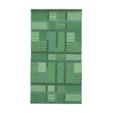 Vintage Wool Geometric Area Rug in Green
